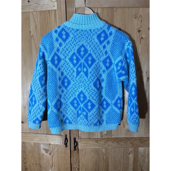 VTG United Colors Of Benetton Blue Abstract Sweater Size S - Picture 4 of 8